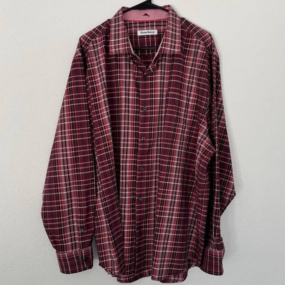 Tommy Bahama Other - Tommy Bahama Men's XXL Long Sleeve Shirt 100% Silk Casual Plaid Button Up